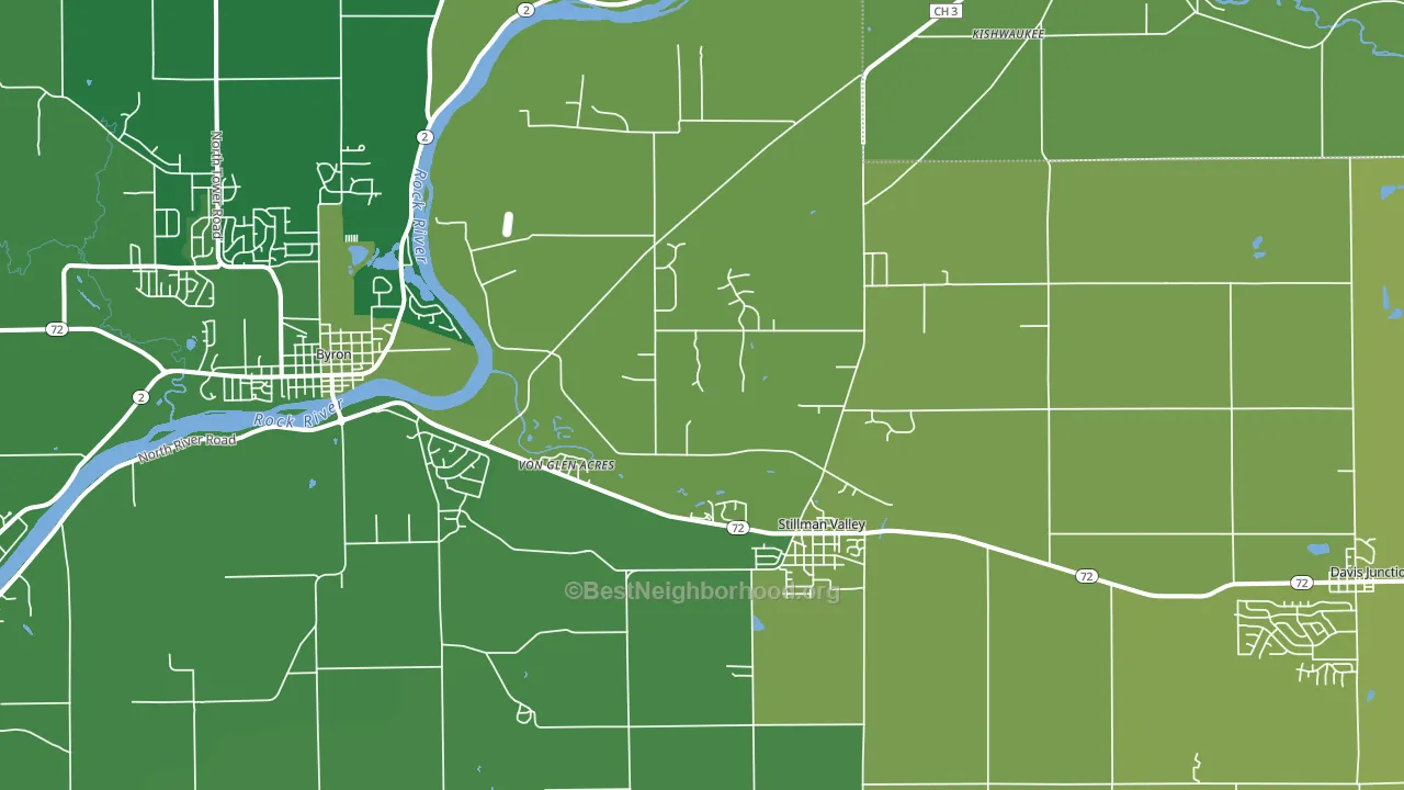 Stillman Valley, IL block-group voter-turnout map