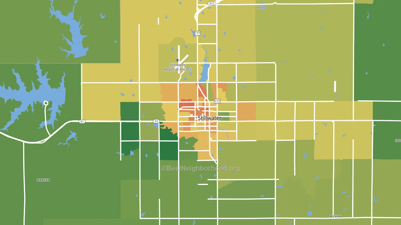 Stillwater, OK block-group voter-turnout map
