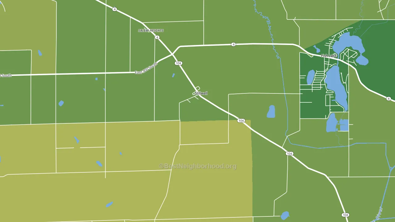 Stillwell, IN block-group voter-turnout map