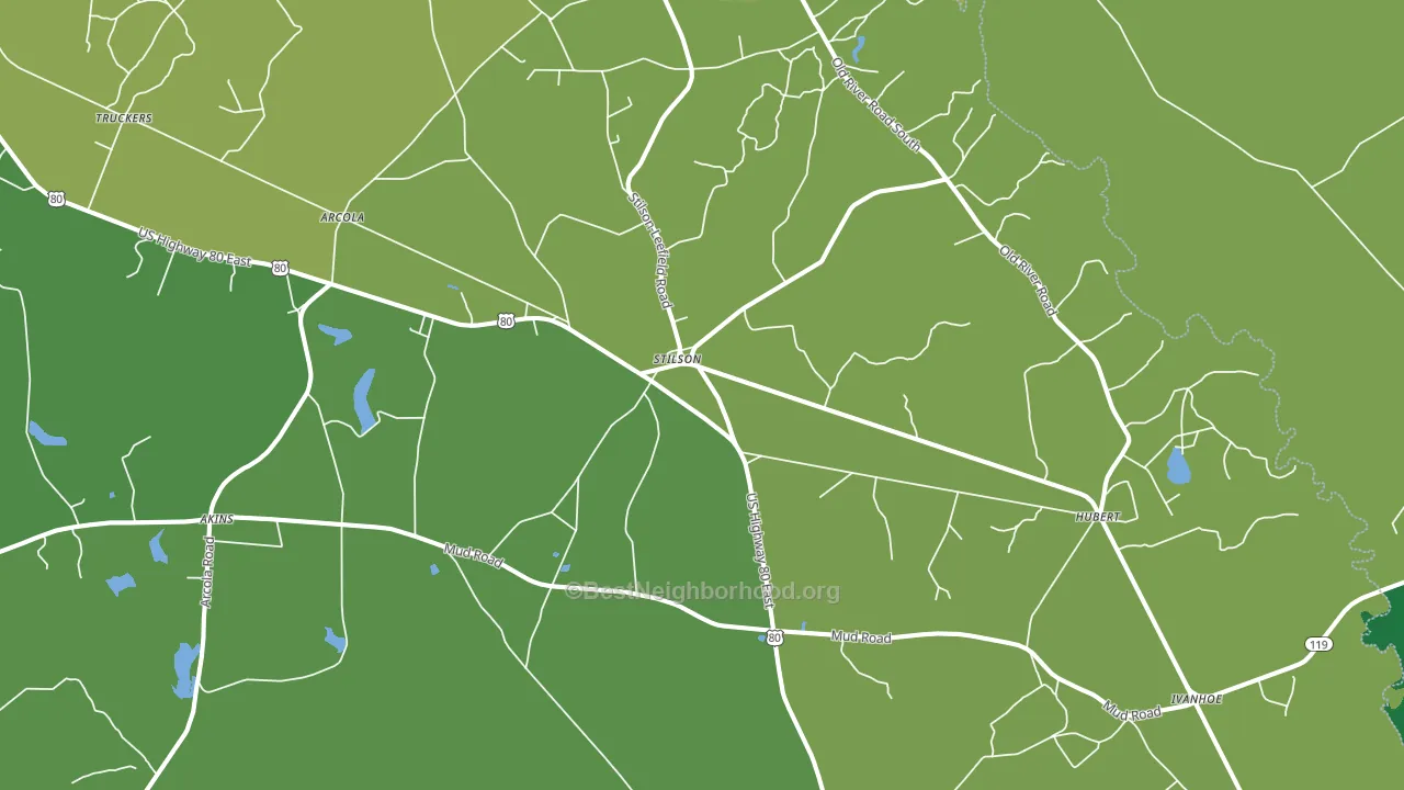 Stilson, GA block-group voter-turnout map