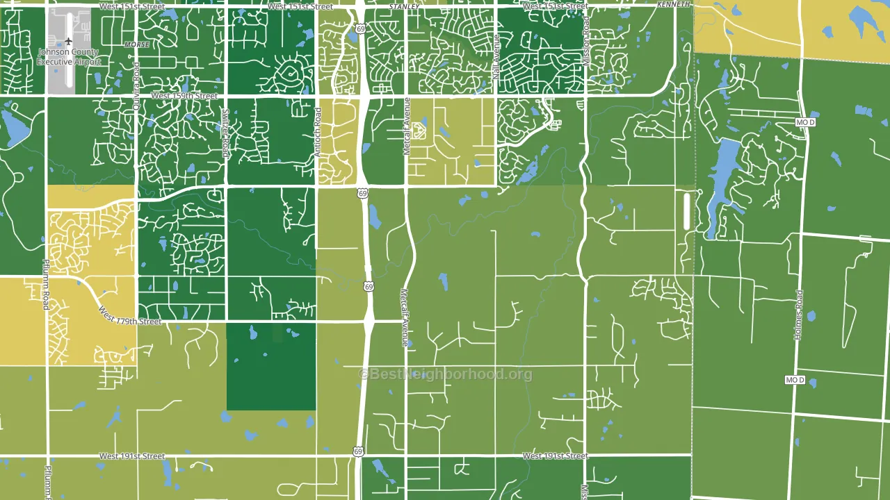 Stilwell, KS block-group voter-turnout map