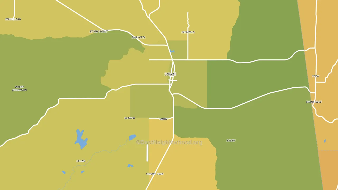 Stilwell, OK block-group voter-turnout map