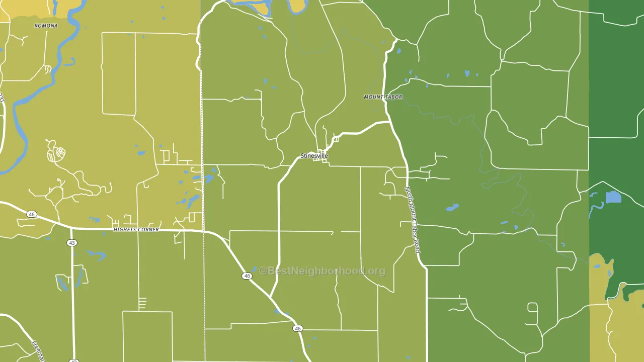 Stinesville, IN block-group voter-turnout map