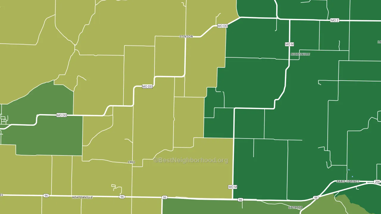 Stinson, MO block-group voter-turnout map