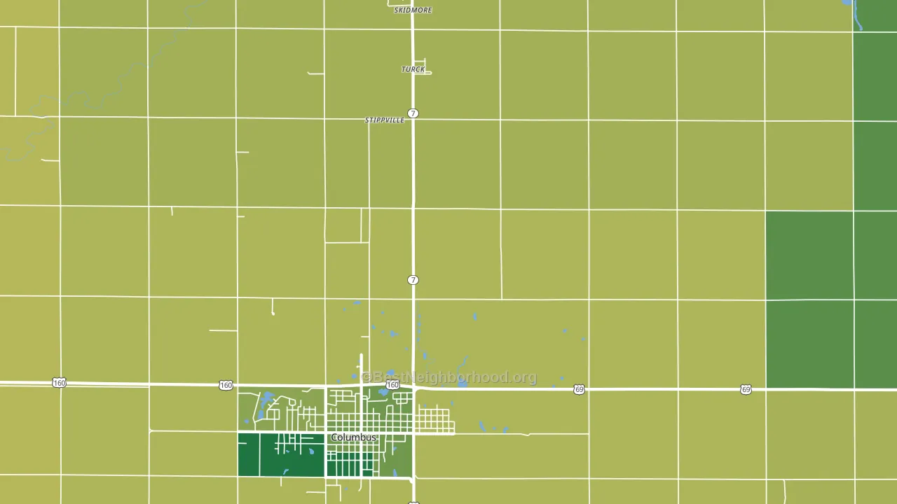 Stippville, KS block-group voter-turnout map