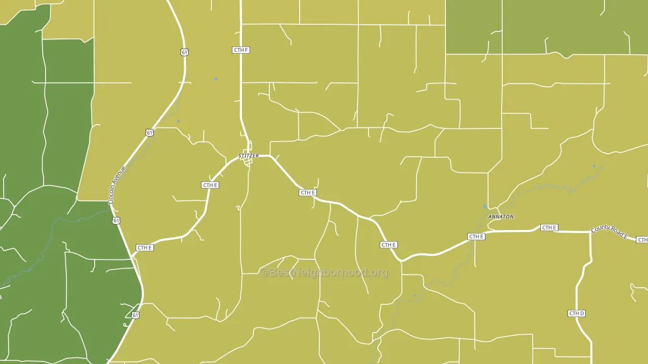 Stitzer, WI block-group voter-turnout map