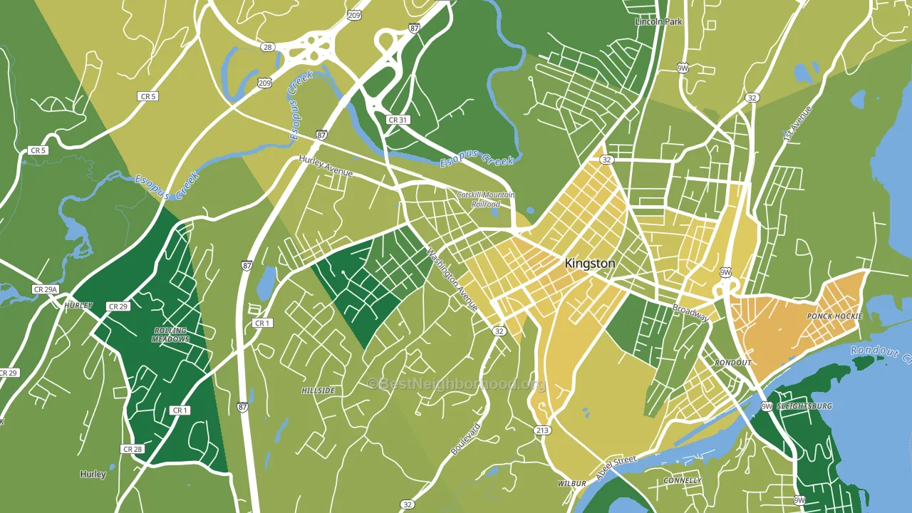 Stockade District, Kingston, NY block-group voter-turnout map