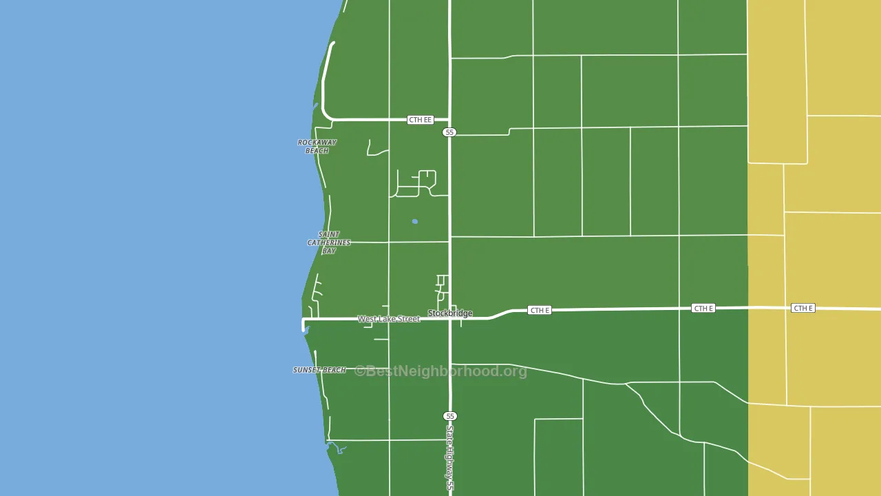 Stockbridge, WI block-group voter-turnout map