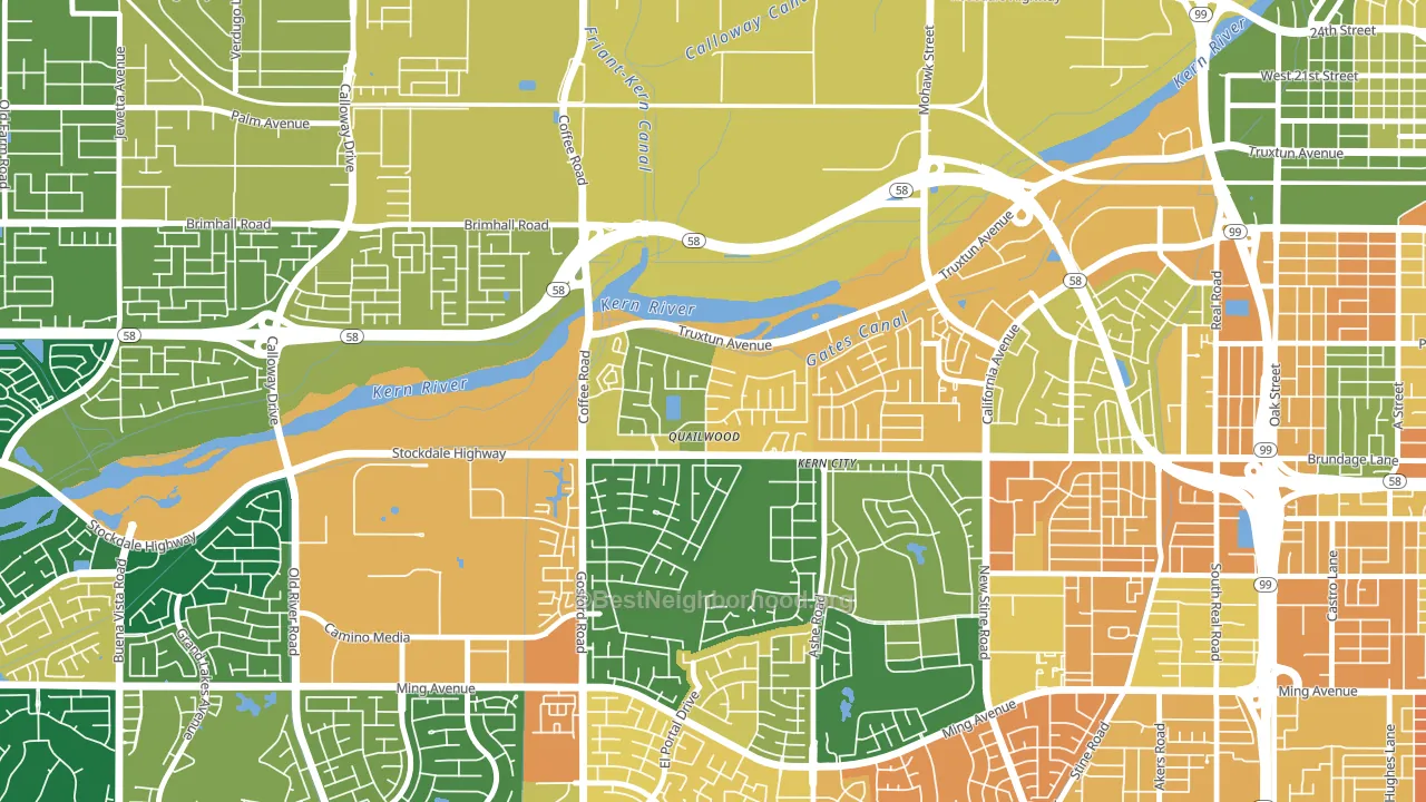 Stockdale Greens, Bakersfield, CA block-group voter-turnout map