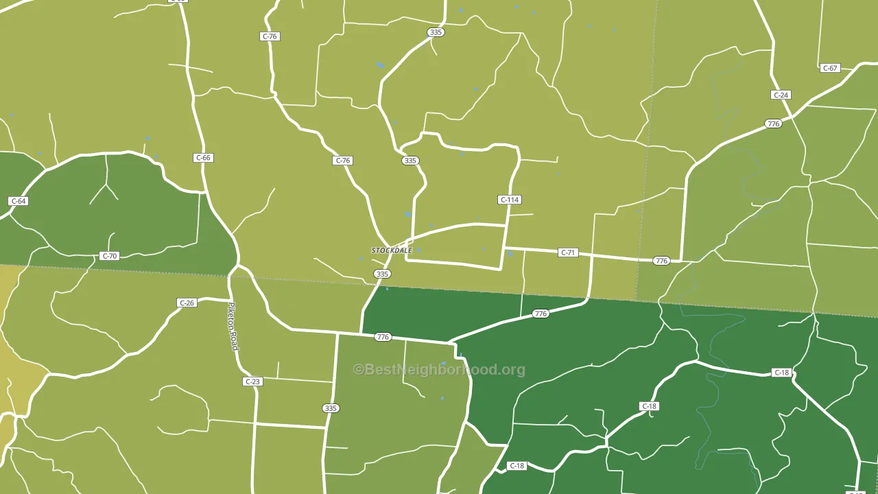 Stockdale, OH block-group voter-turnout map