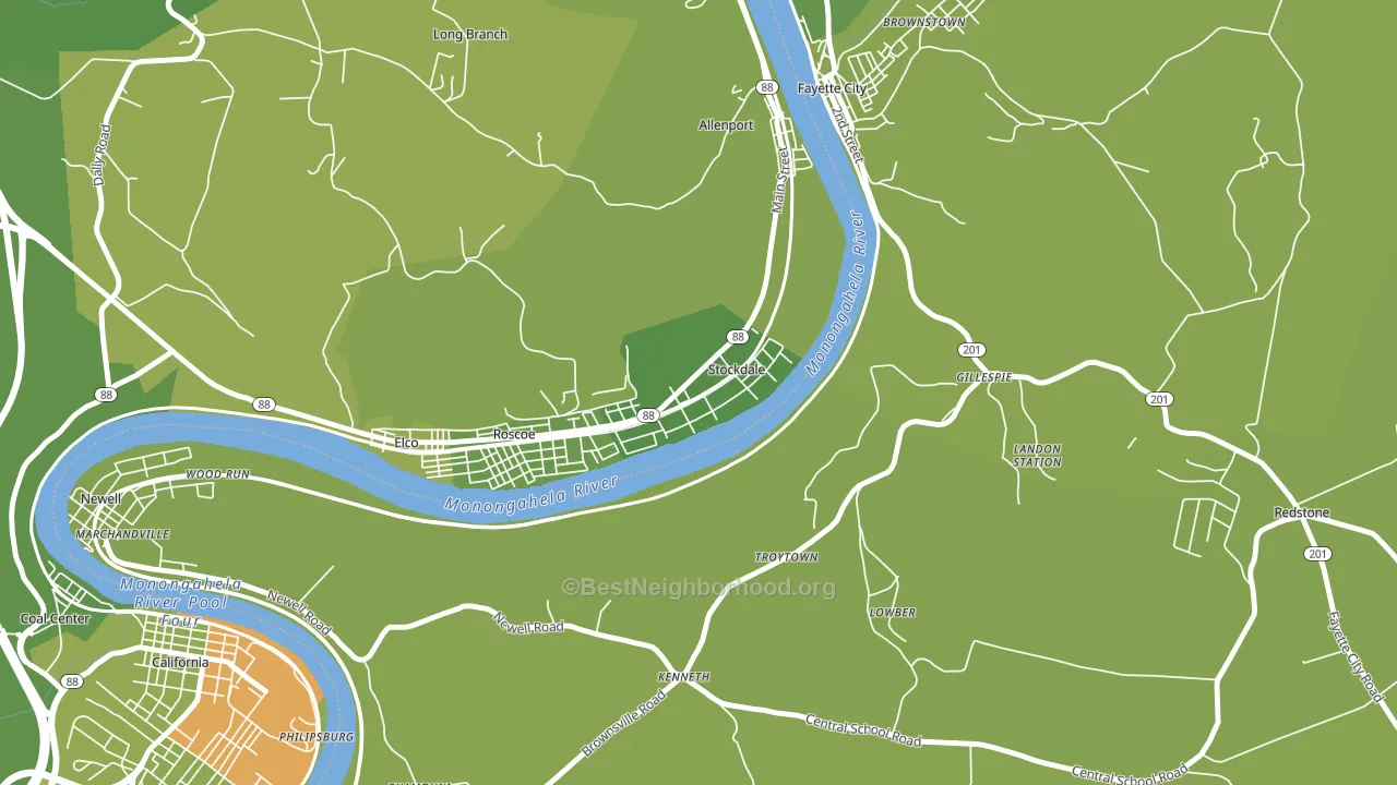 Stockdale, PA block-group voter-turnout map