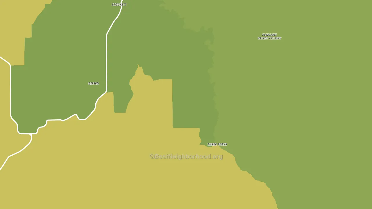 Stockett, MT block-group voter-turnout map