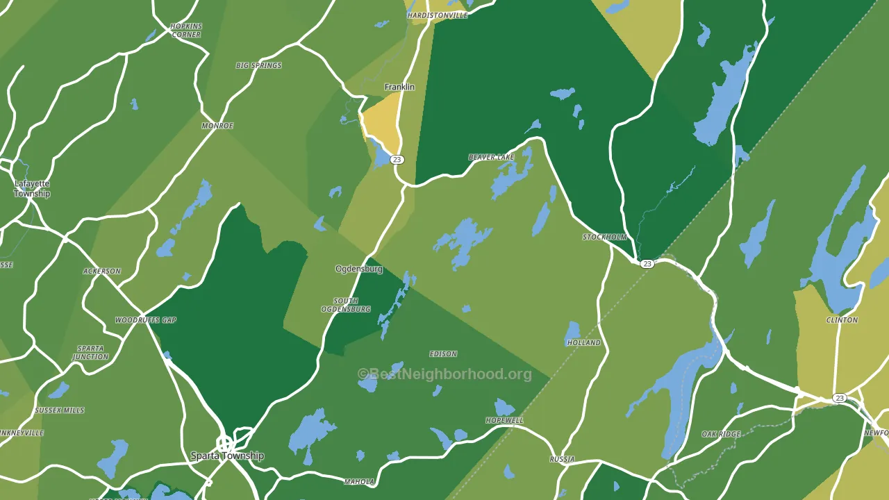 Stockholm, NJ block-group voter-turnout map