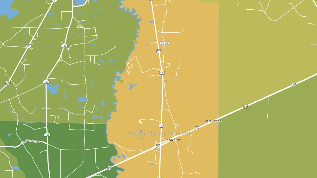 Stockton, GA block-group voter-turnout map