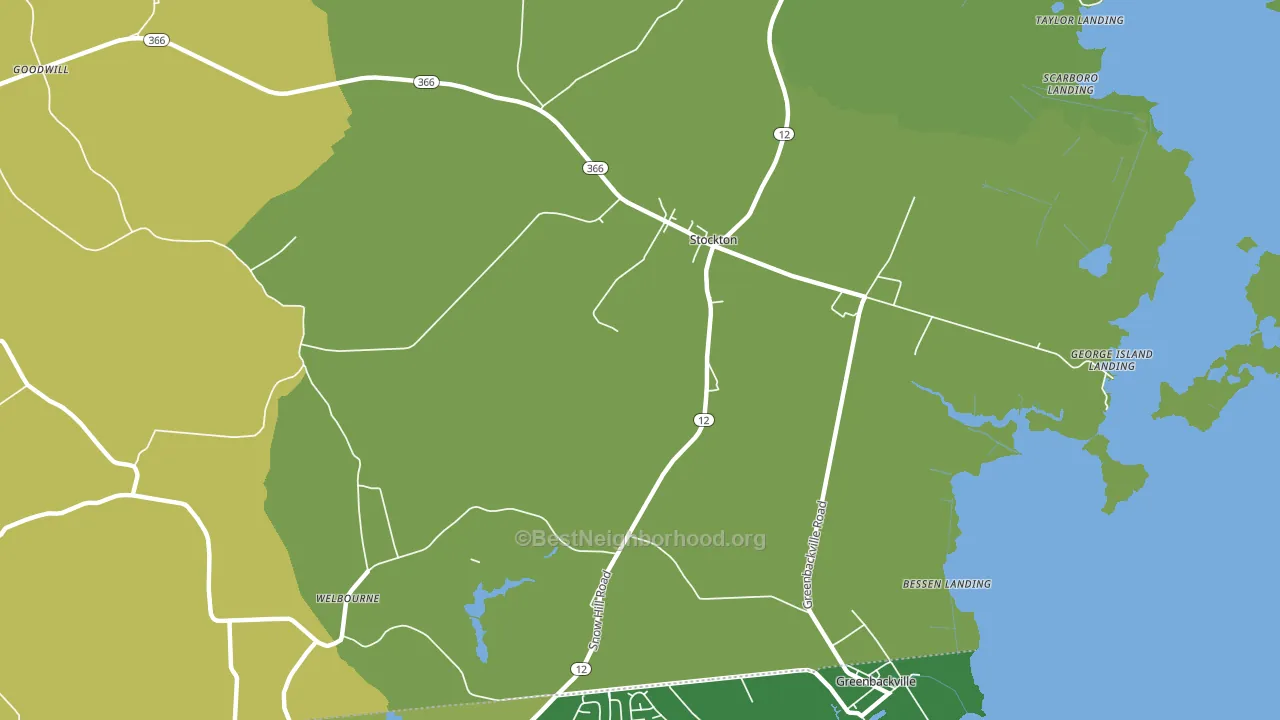 Stockton, MD block-group voter-turnout map