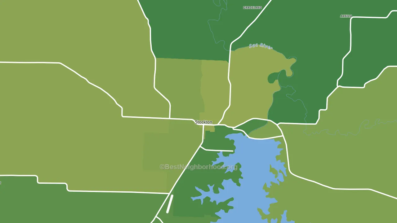 Stockton, MO block-group voter-turnout map