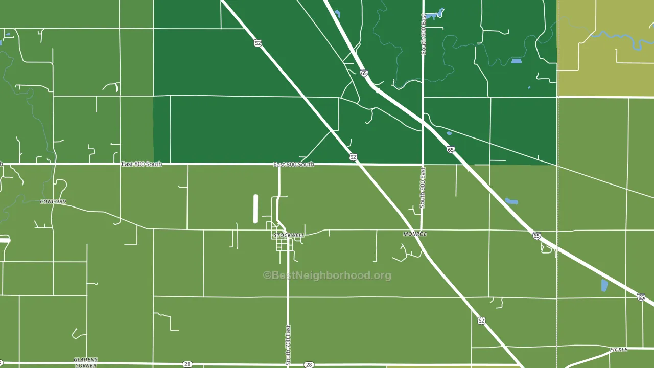 Stockwell, IN block-group voter-turnout map