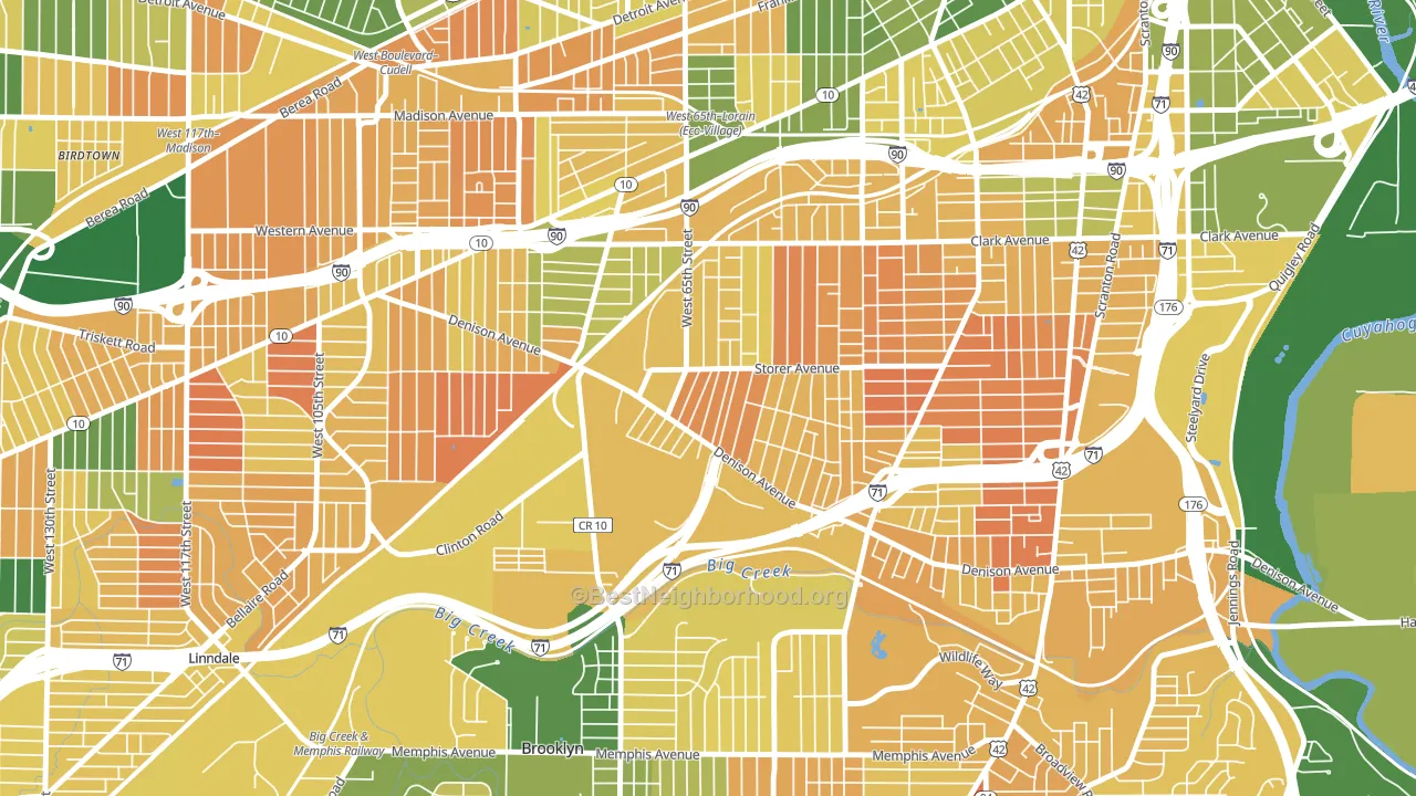 Stockyards, Cleveland, OH block-group voter-turnout map
