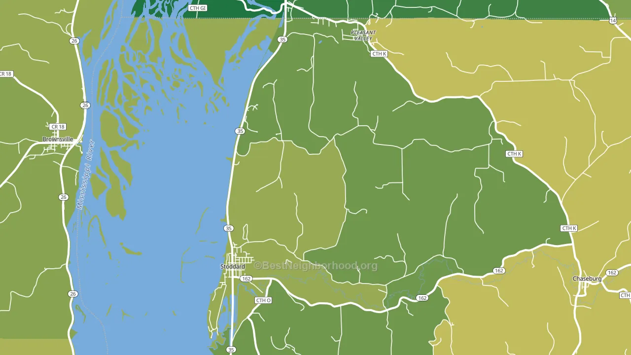 Stoddard, WI block-group voter-turnout map