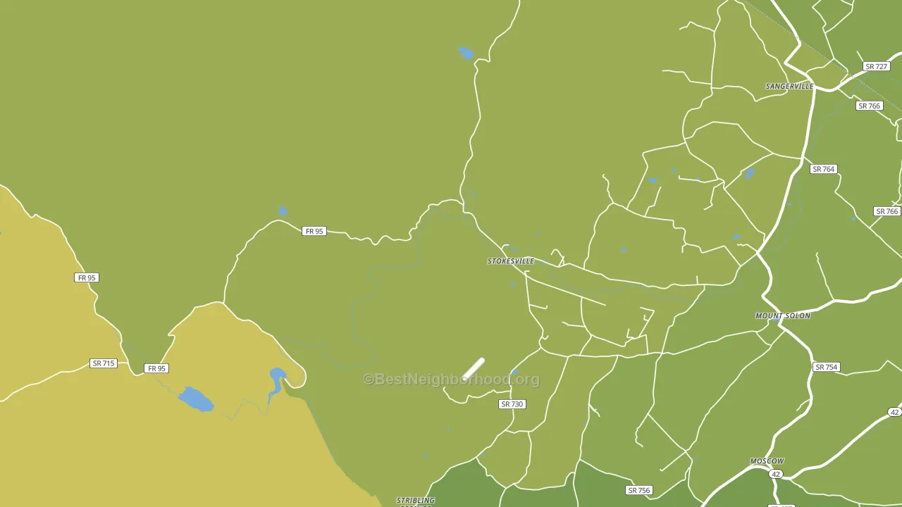 Stokesville, VA block-group voter-turnout map