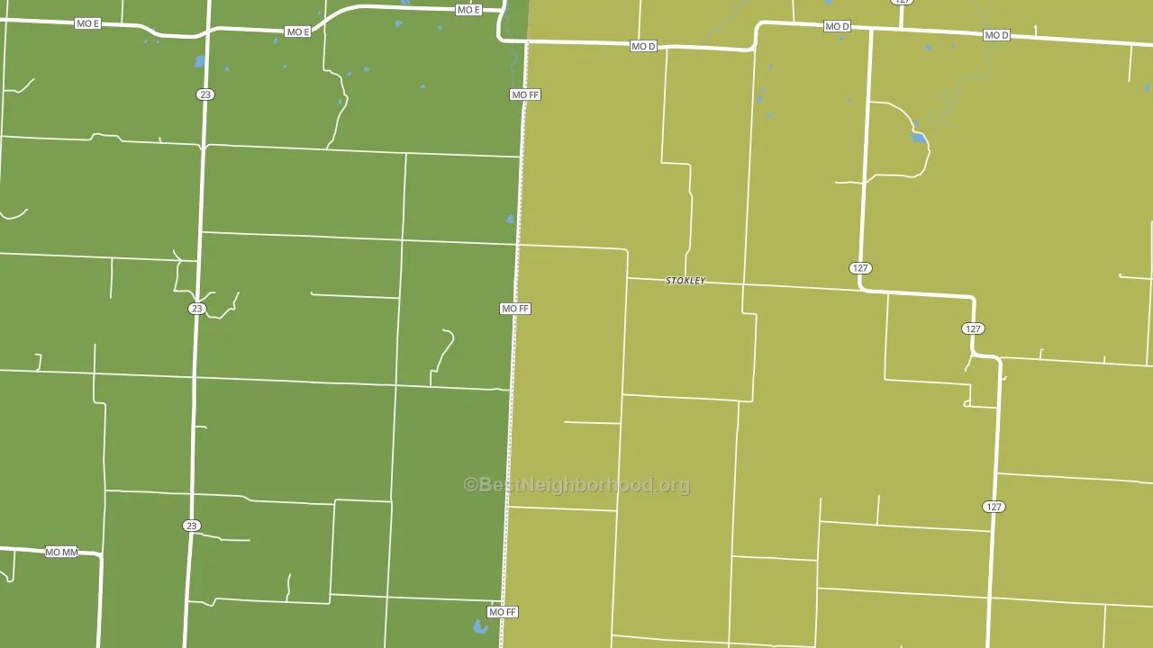 Stokley, MO block-group voter-turnout map