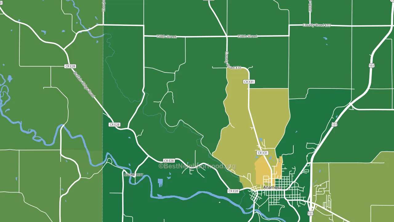 Stone City, IA block-group voter-turnout map