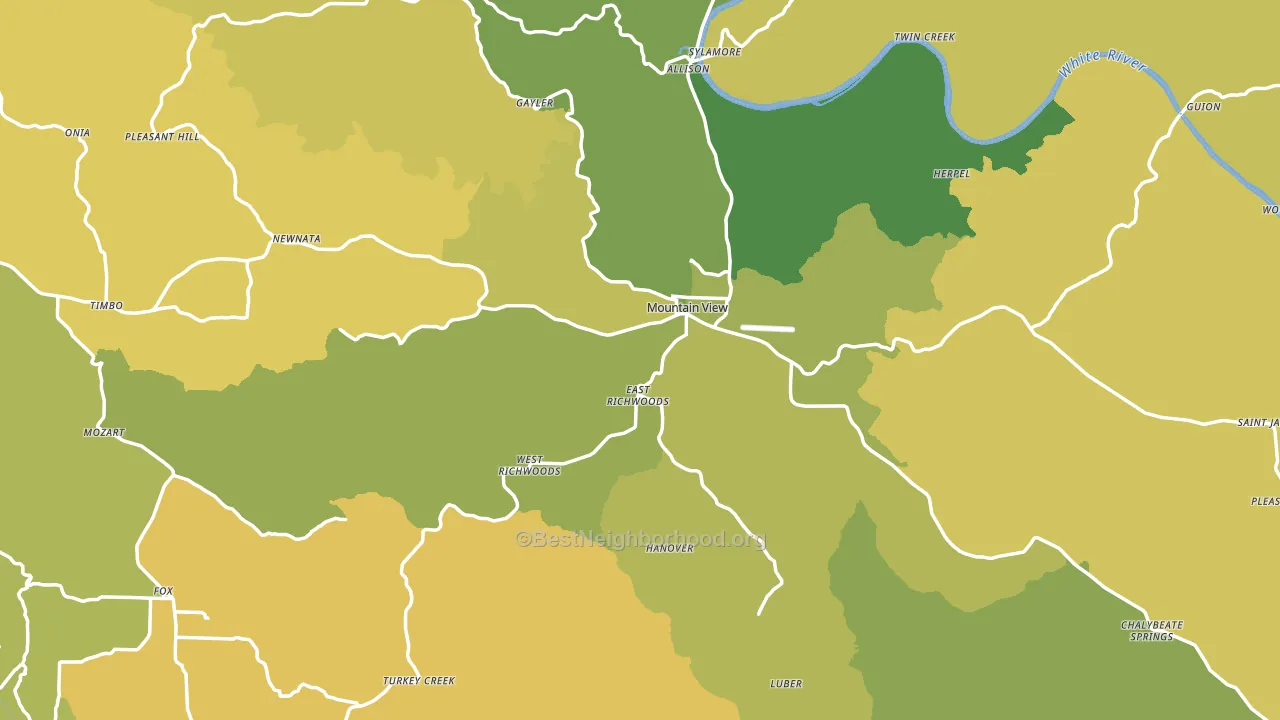 Stone County, AR block-group voter-turnout map
