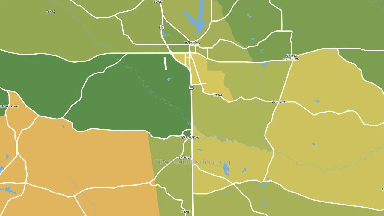 Stone County, MS block-group voter-turnout map