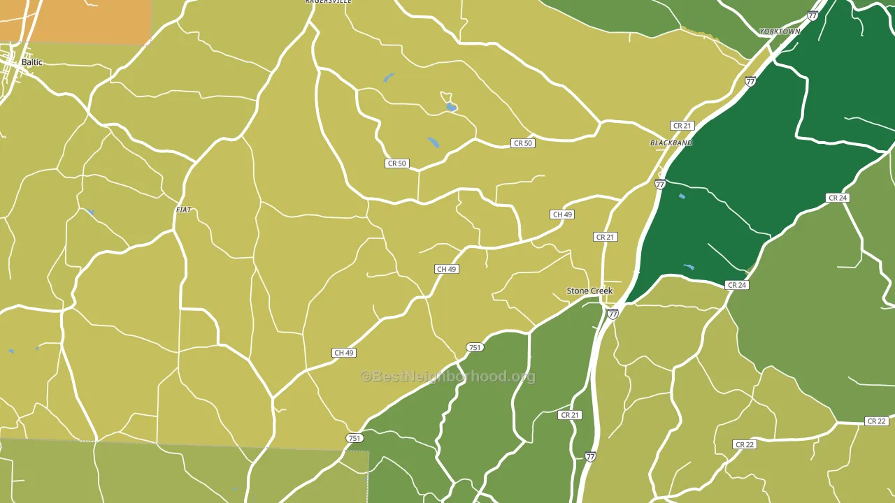 Stone Creek, OH block-group voter-turnout map