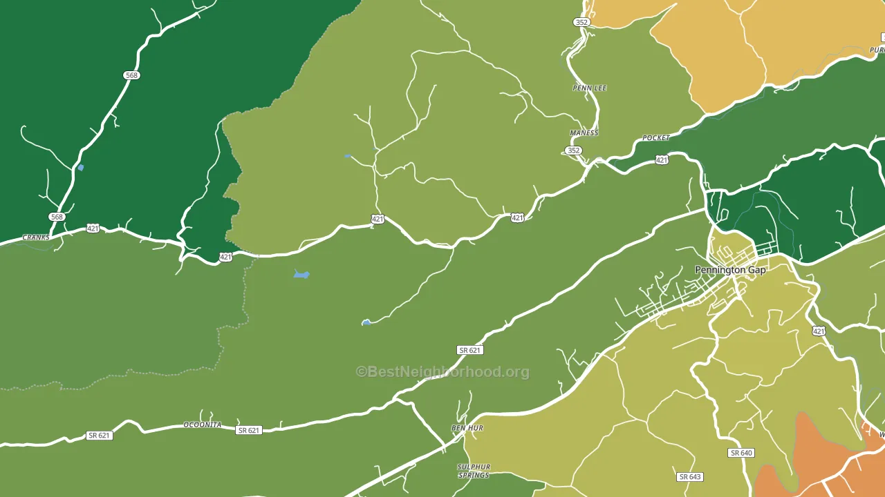 Stone Creek, VA block-group voter-turnout map
