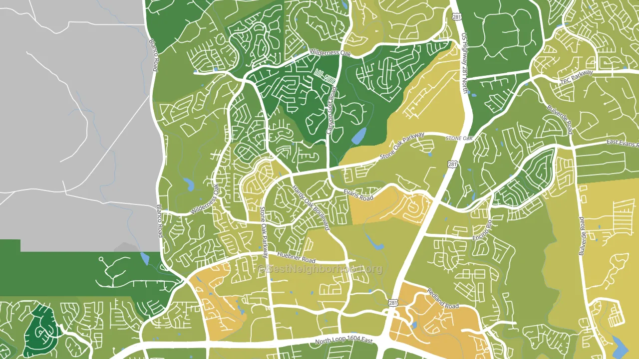 Stone Oak, San Antonio, TX block-group voter-turnout map