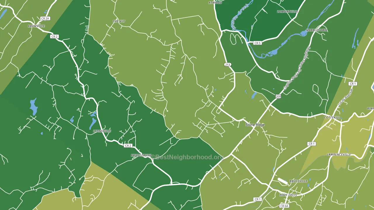 Stone Ridge, NY block-group voter-turnout map