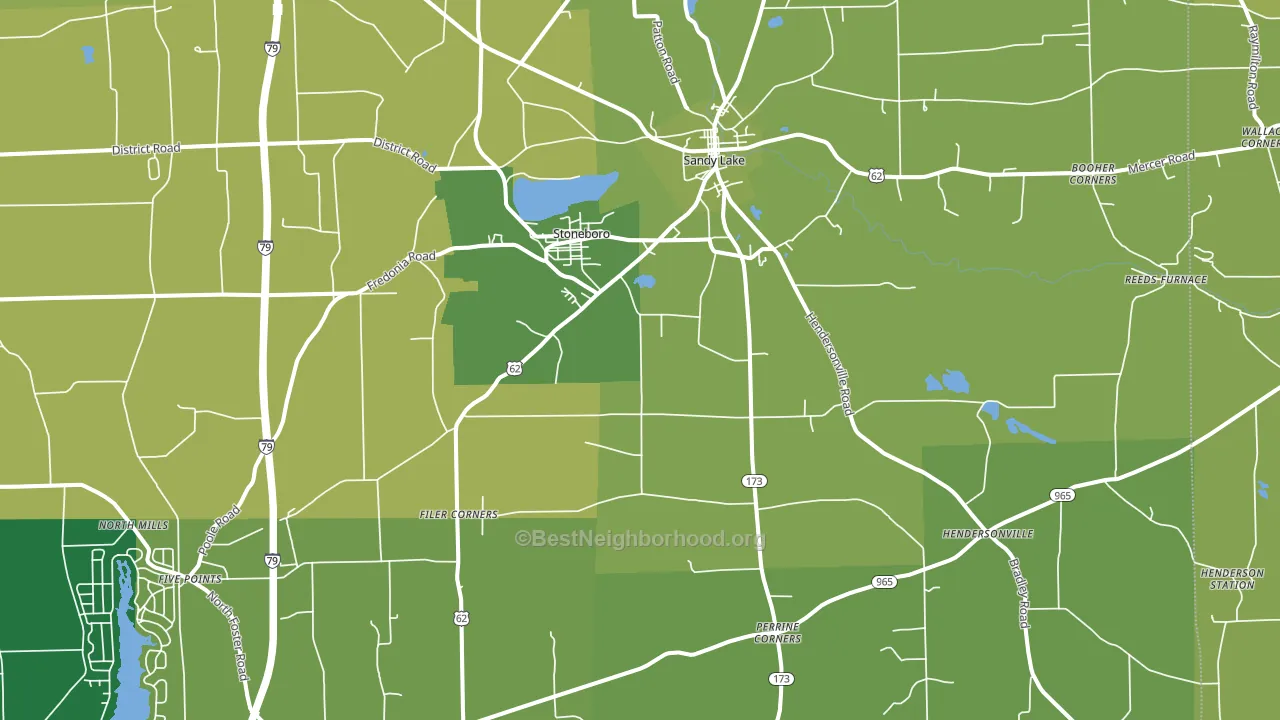 Stoneboro, PA block-group voter-turnout map