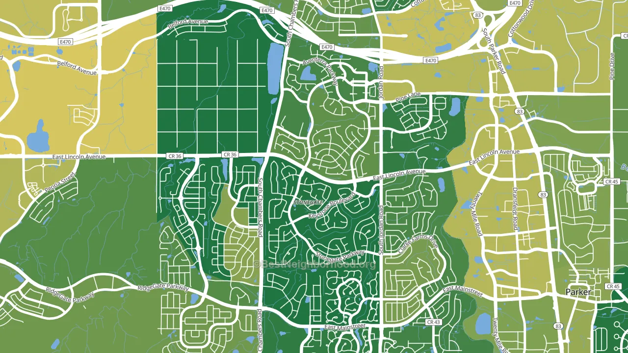 Stonegate, CO block-group voter-turnout map