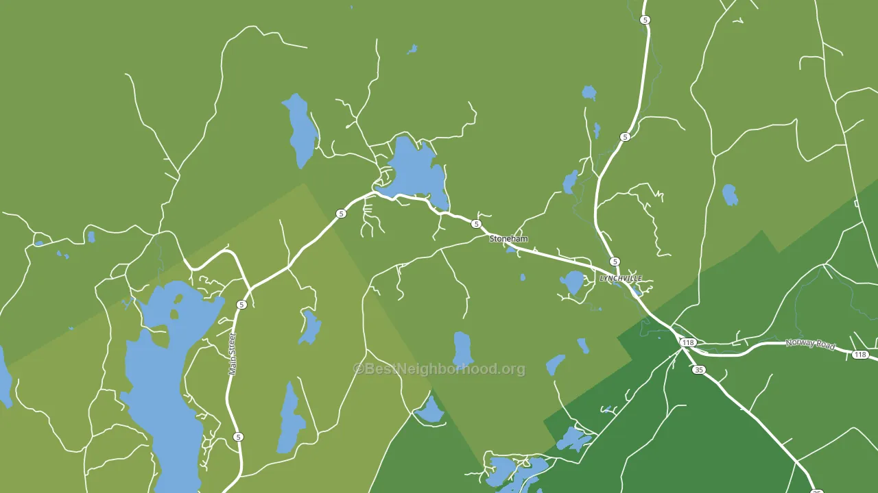 Stoneham, ME block-group voter-turnout map