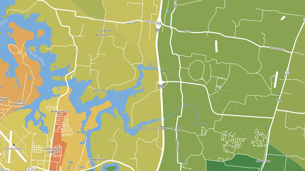 Stones River Homes, TN block-group voter-turnout map