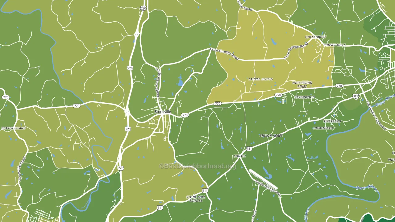 Stoneville, NC block-group voter-turnout map