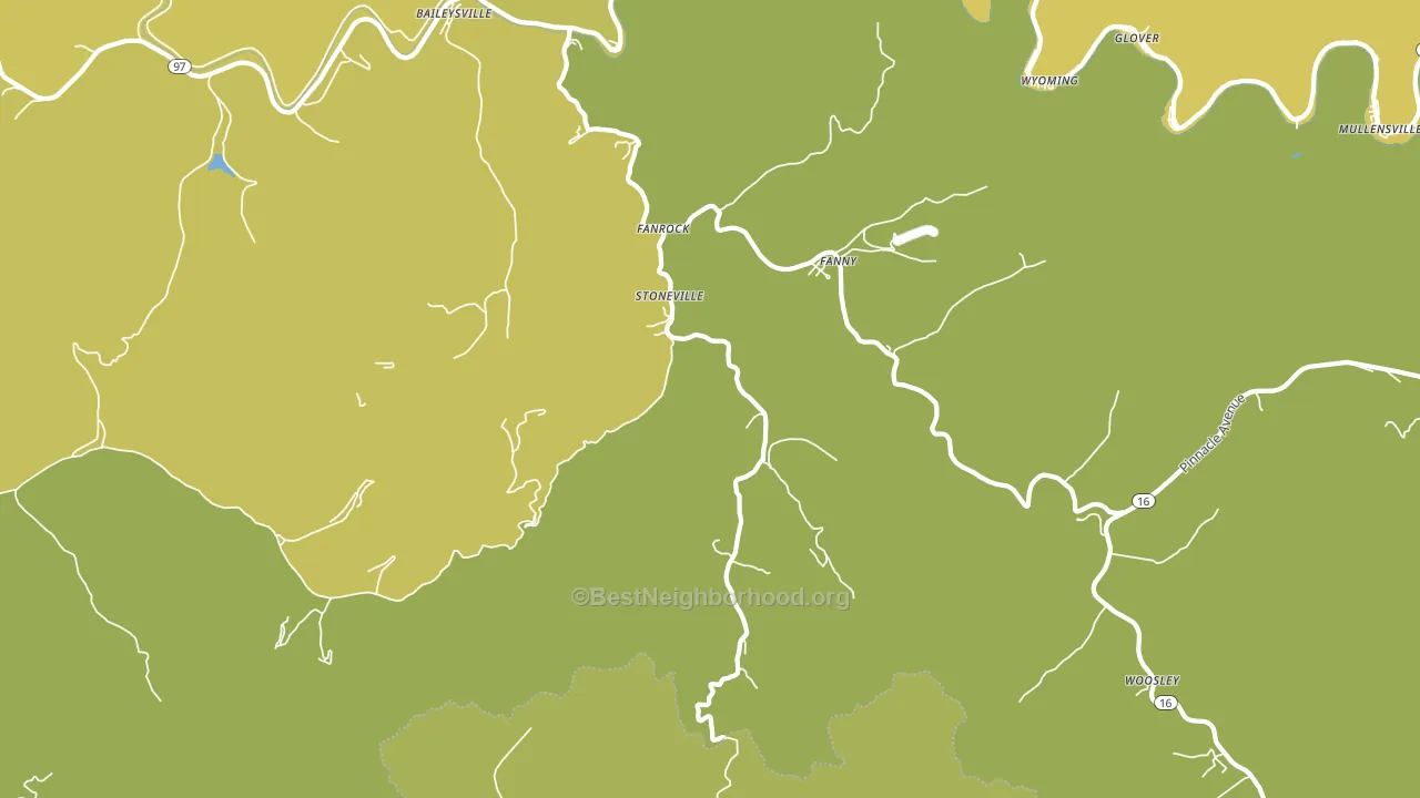 Stoneville, WV block-group voter-turnout map