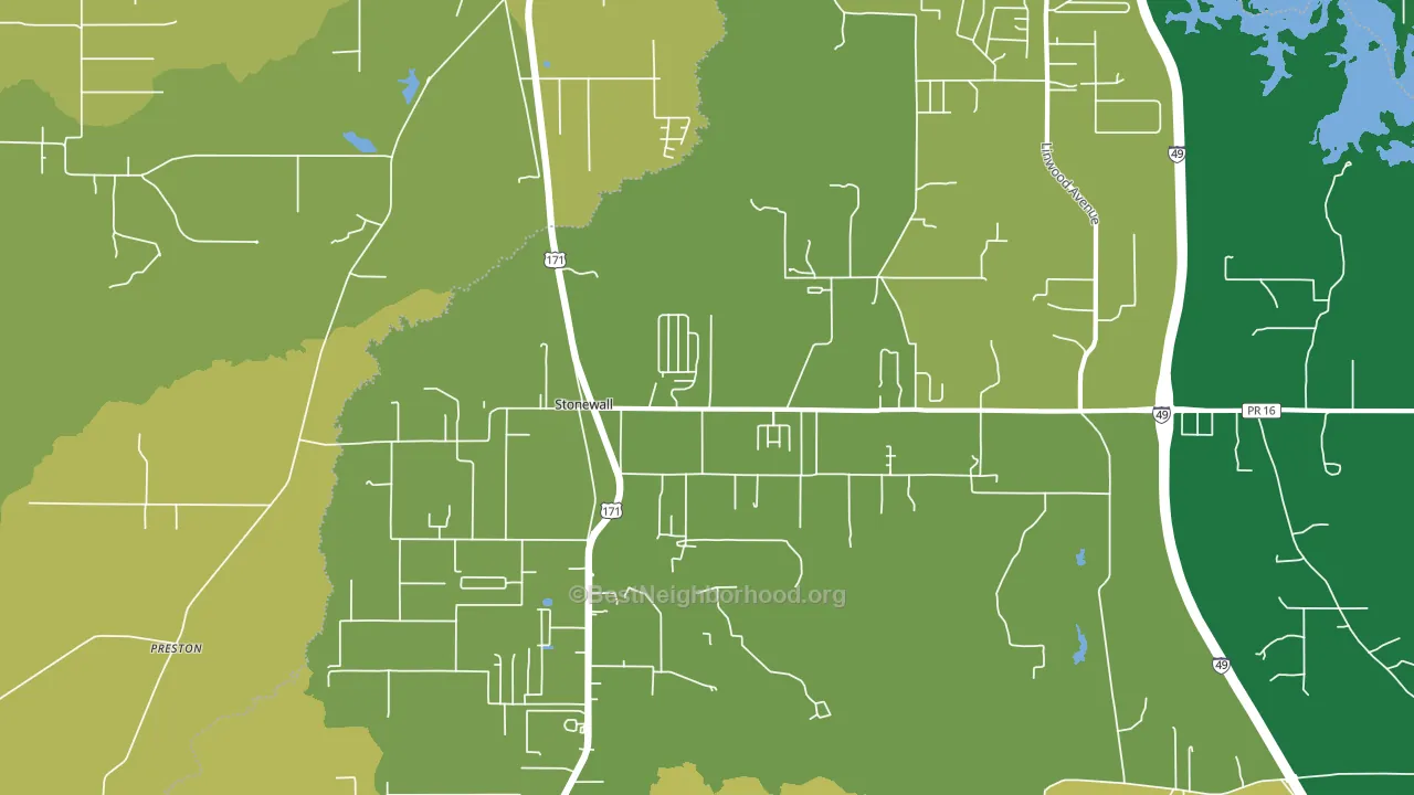 Stonewall, LA block-group voter-turnout map