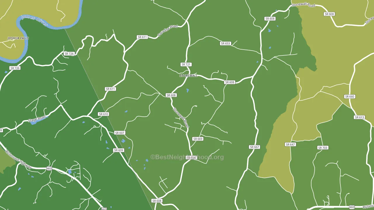 Stonewall, VA block-group voter-turnout map