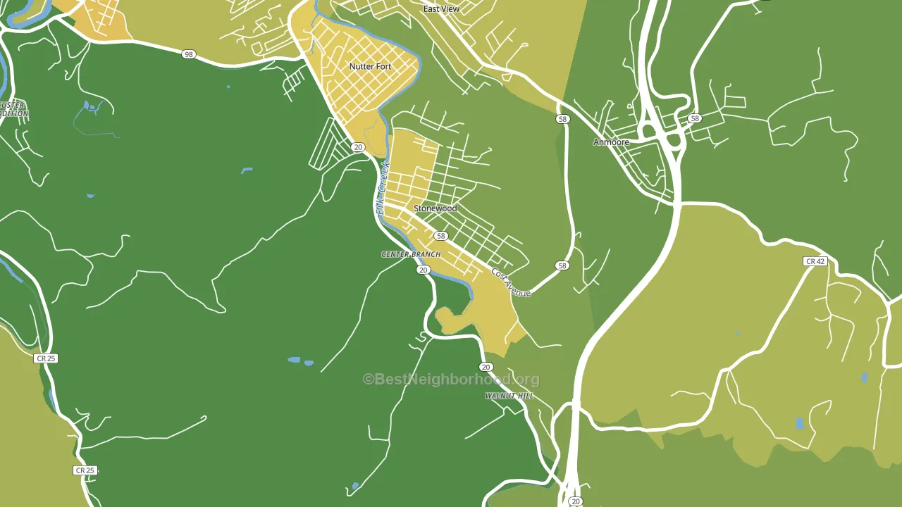 Stonewood, WV block-group voter-turnout map