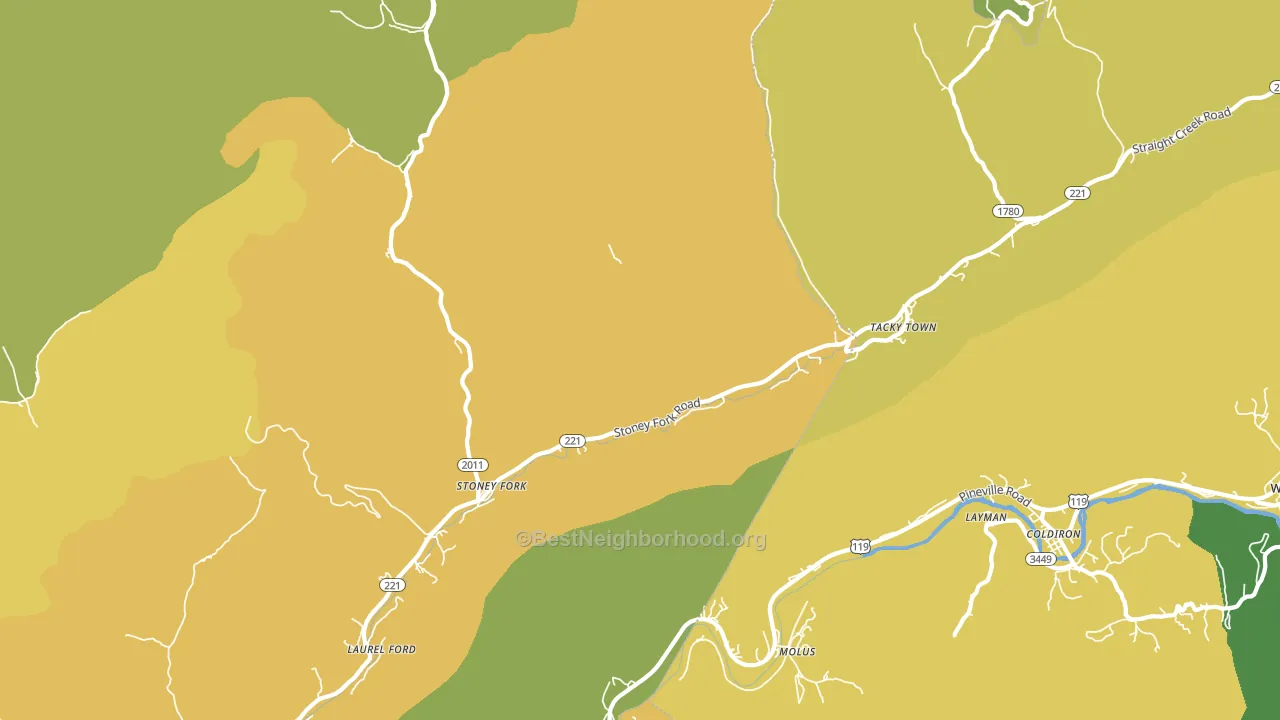Stoney Fork, KY block-group voter-turnout map