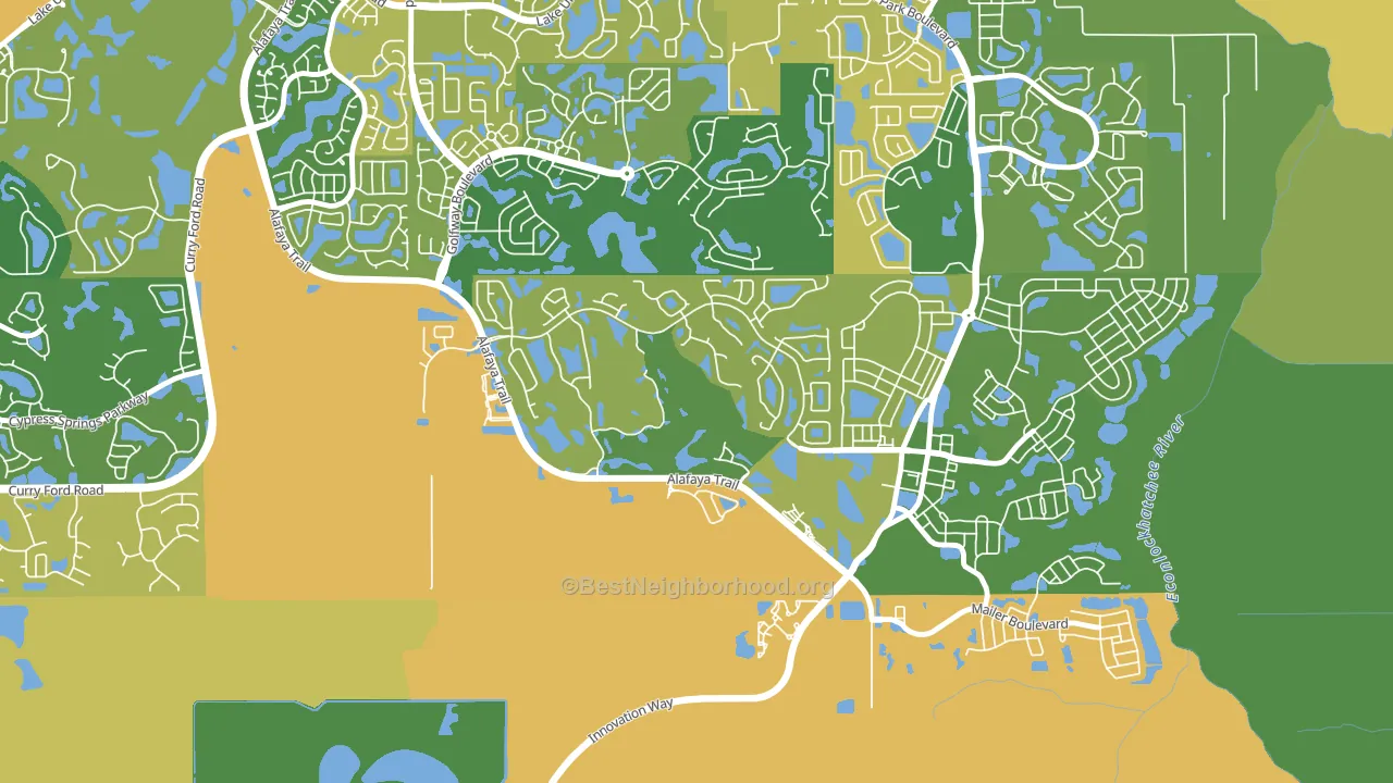 Stoneybrook, Alafaya, FL block-group voter-turnout map