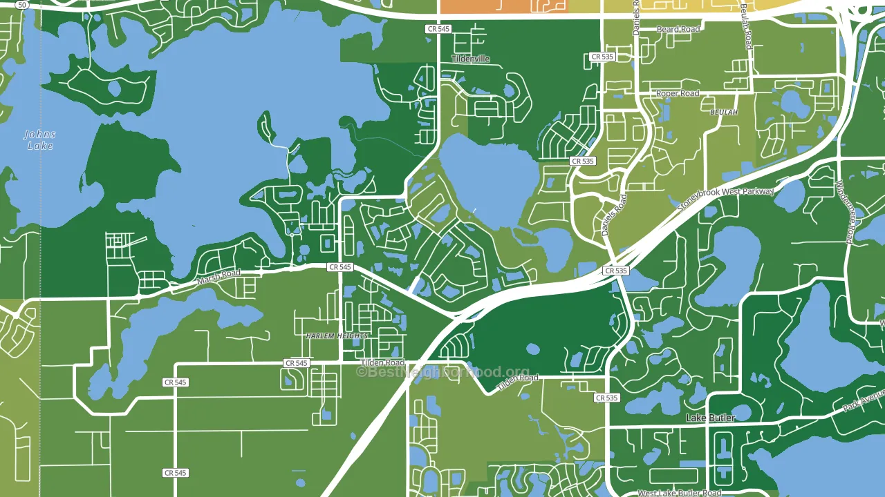 Stoneybrook West, Winter Garden, FL block-group voter-turnout map