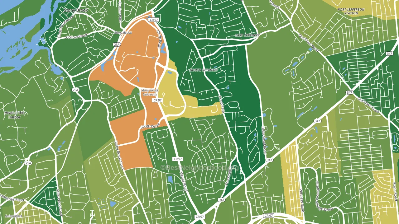Stony Brook University, NY block-group voter-turnout map