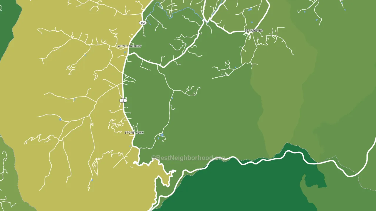 Stony Fork, NC block-group voter-turnout map