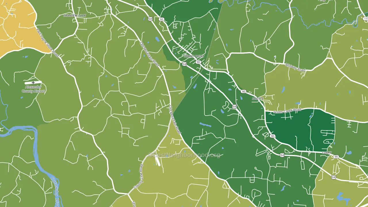 Stony Point, NC block-group voter-turnout map