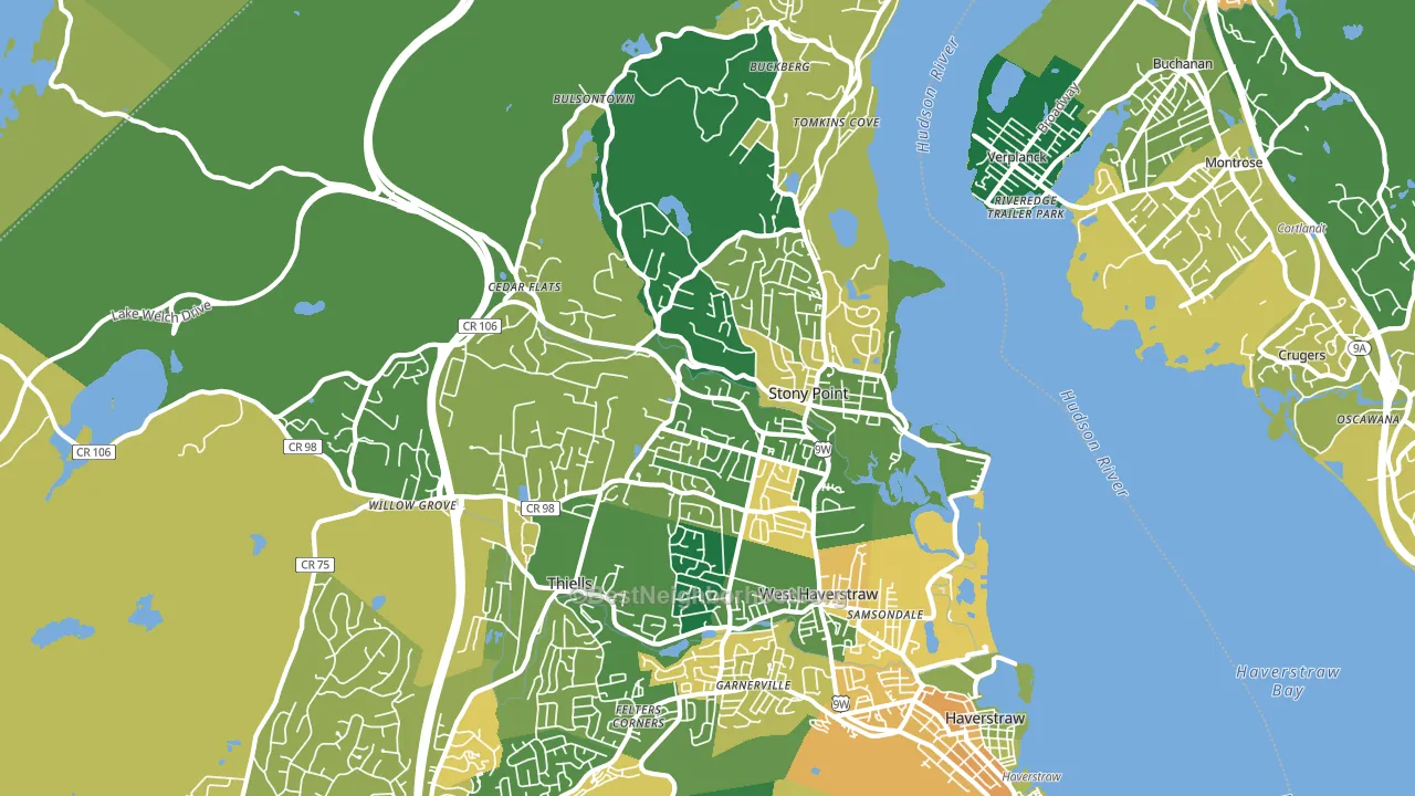Stony Point, NY block-group voter-turnout map