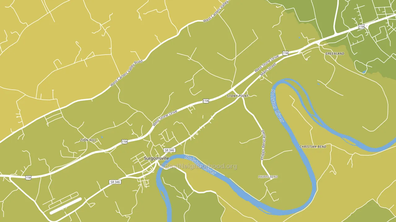 Stony Point, TN block-group voter-turnout map