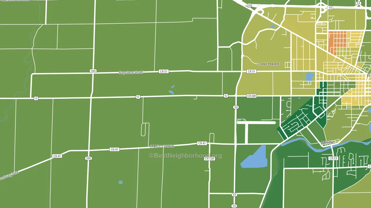 Stony Prairie, OH block-group voter-turnout map
